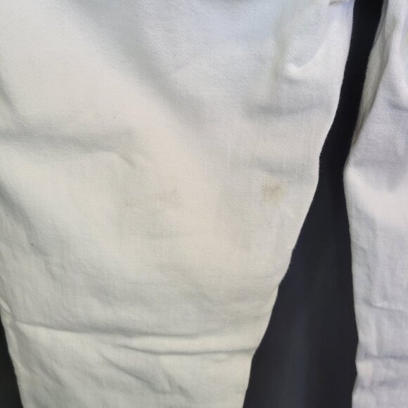 Miss Me Jeans Signature Cropped Size 28 White Black Stitching - Picture 10 of 12